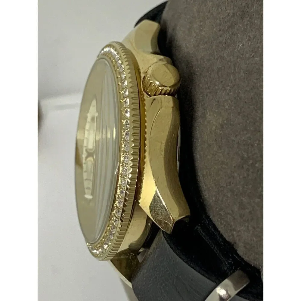 Fossil AM4482 Women's Black Leather Analog Dial Quartz Genuine Wrist Watch GE35